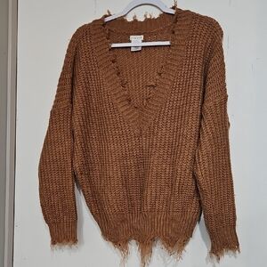 Distressed Brown Sweater